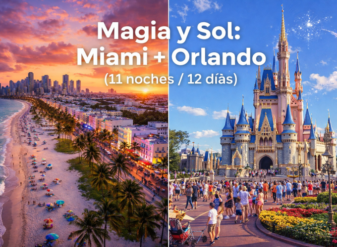 Magia y Sol: Miami + Orlando” (11 noches / 12 días)